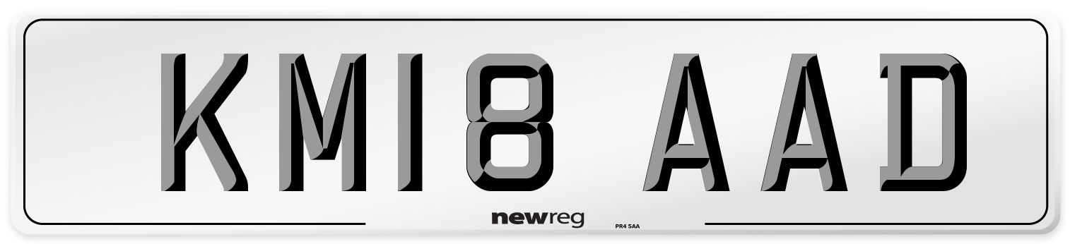KM18 AAD Number Plate from New Reg